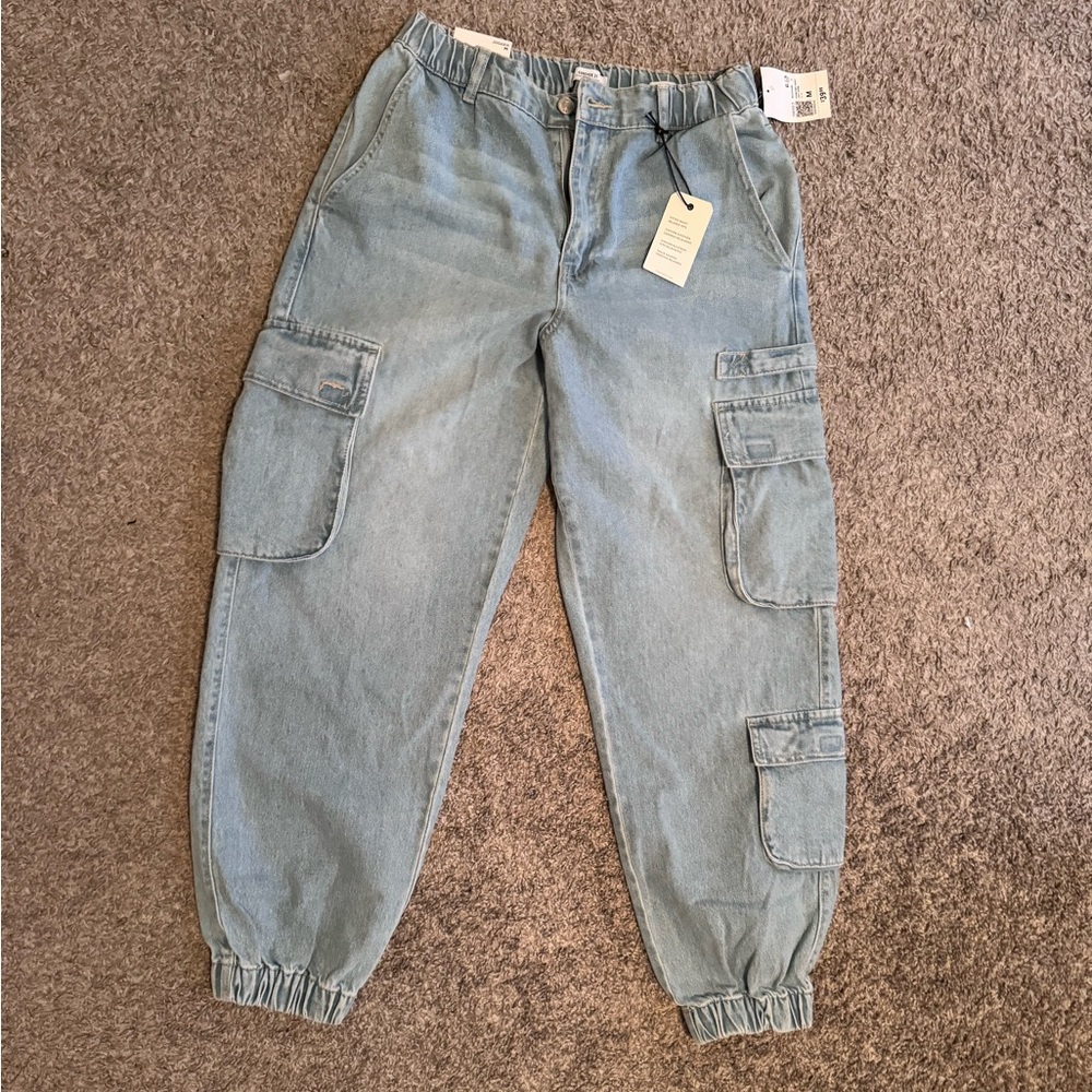 Cargo denim joggers